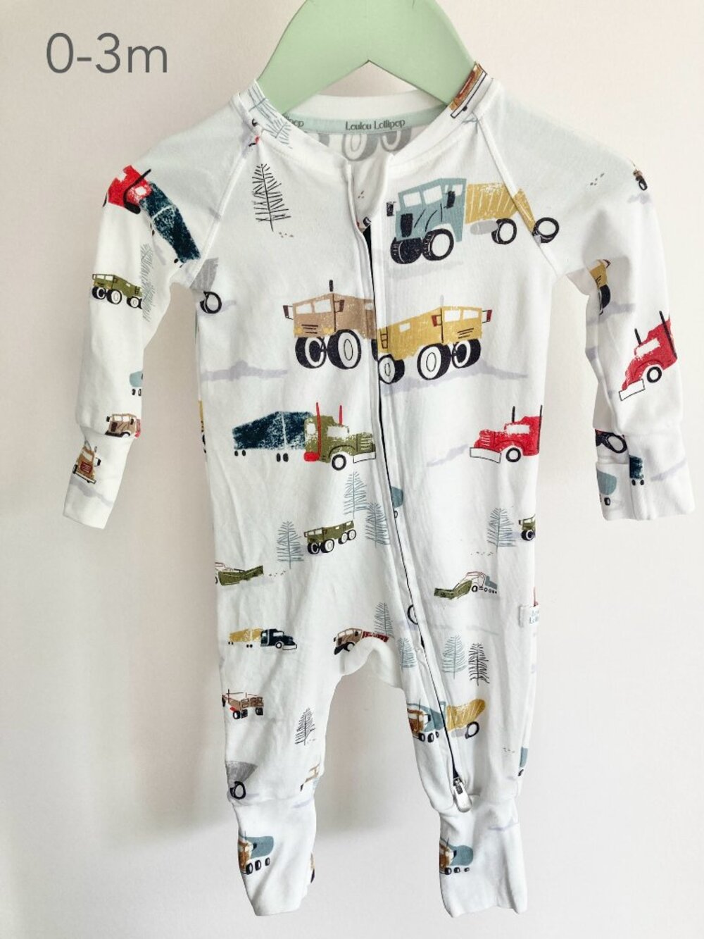 💙2/$25 Loulou Lollipop 0-3 Months Baby Tractor Farm Zip Sleeper Pajamas Fall